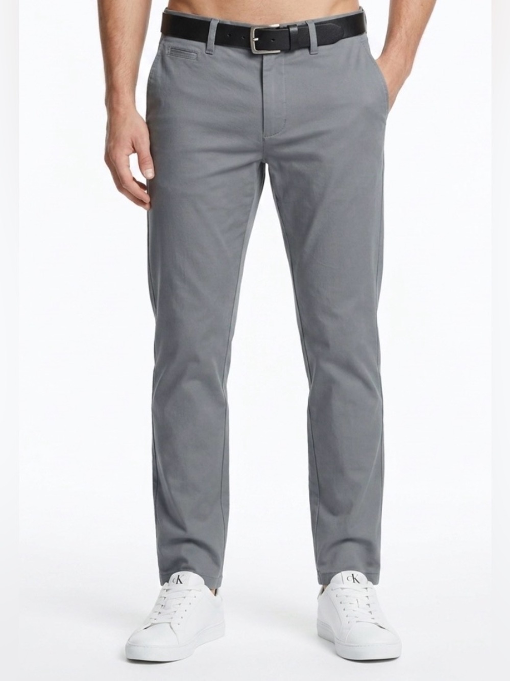 Calvin Klein Men’s Slim Fit Stretch Chino Pants - Grey 32L x 32W